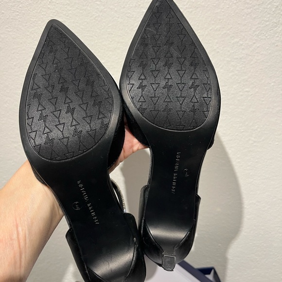 Adrienne Vittadini "Nirvana" Ankle Strap Black Jeweled Women Formal Heels Sz 9 - Picture 6 of 15
